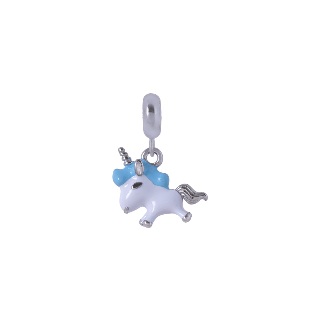 925 Sterling Silver Rhodium Plated Unicorn Pop Pendant For Kids