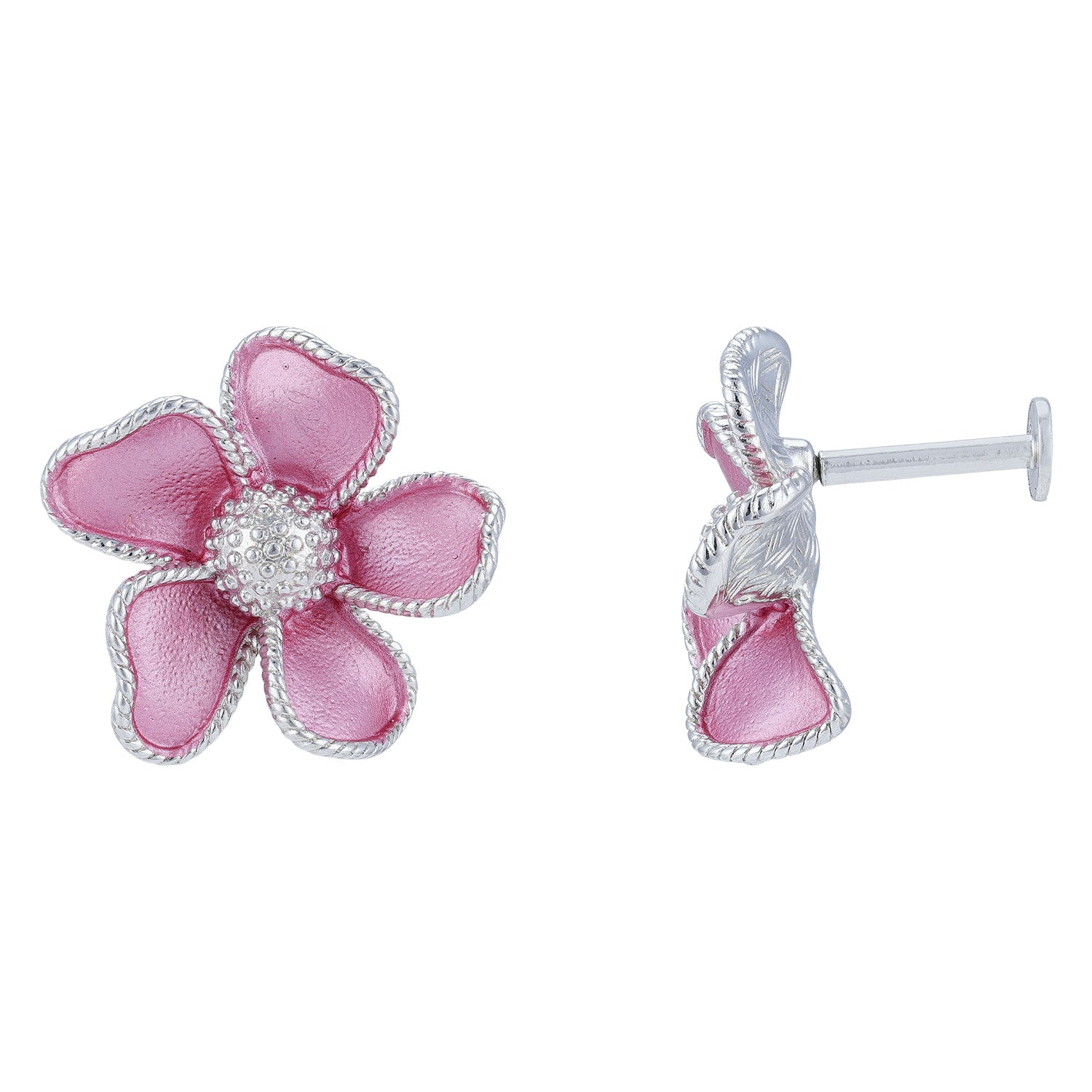 925 Sterling Silver Romantic Wave Design Heart Shaped Sparkle Rhodium Plated Earrings for Women