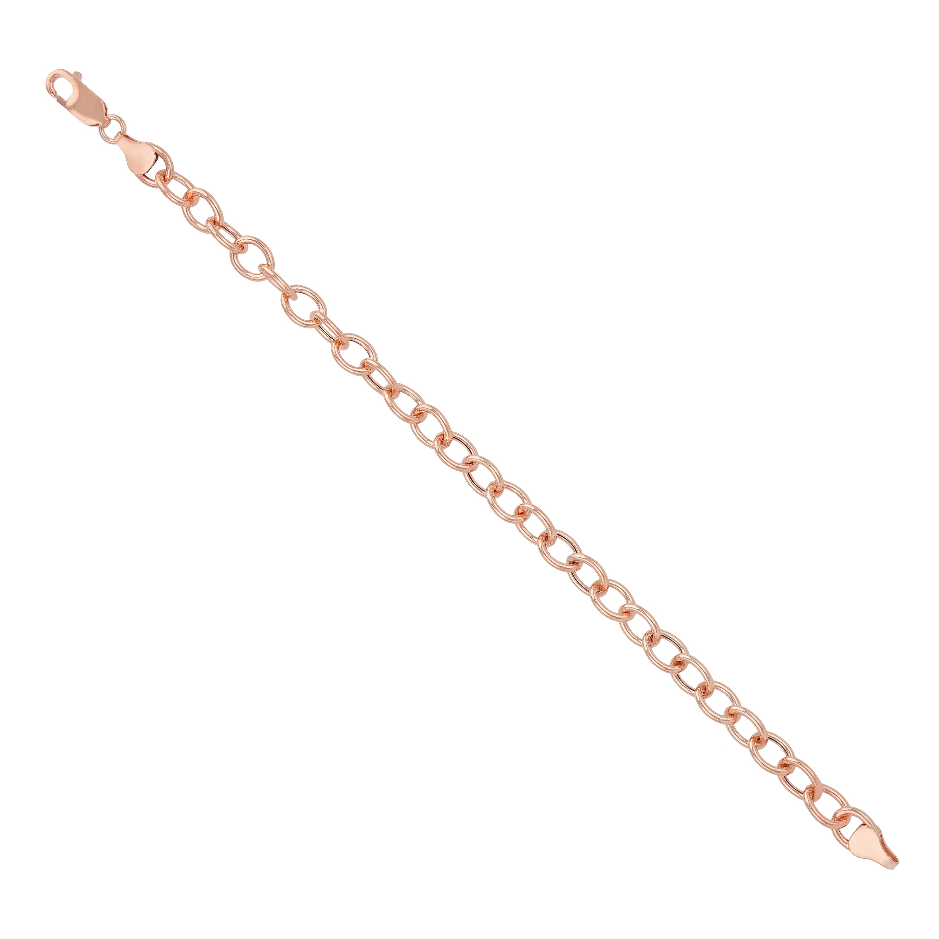 925 Sterling Silver Rose Gold Plated Halo Circle Bracelet for Men