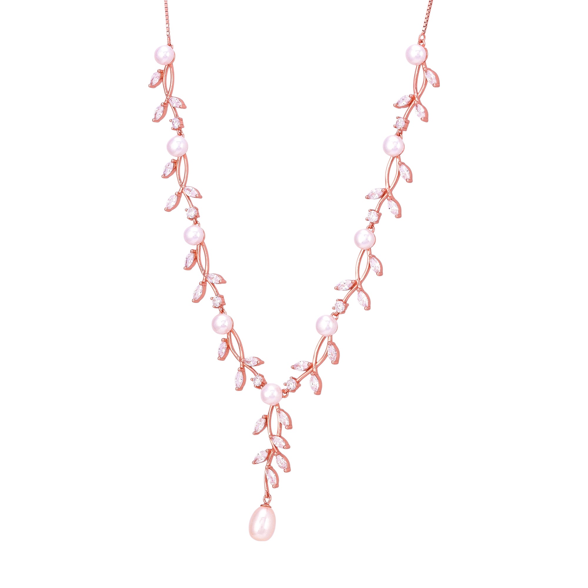 925 Sterling Silver Rose Gold Twin Star Arch Necklace for Women