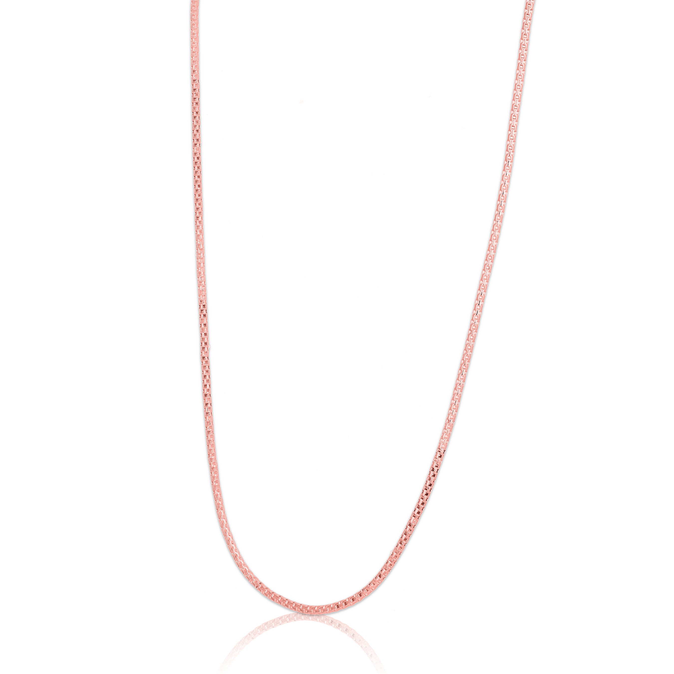 925 Sterling Silver Rose Gold Urban Grid Element Chain for Men