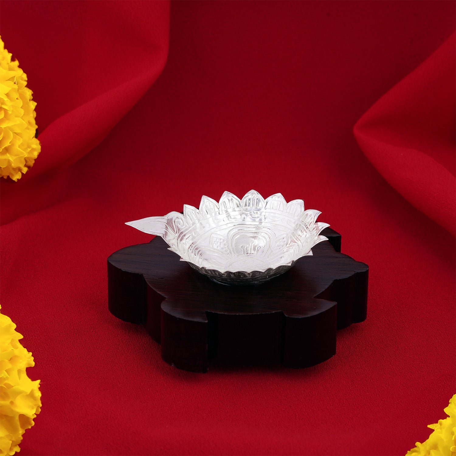 925 Sterling Silver Single Face Deepam For Pooja