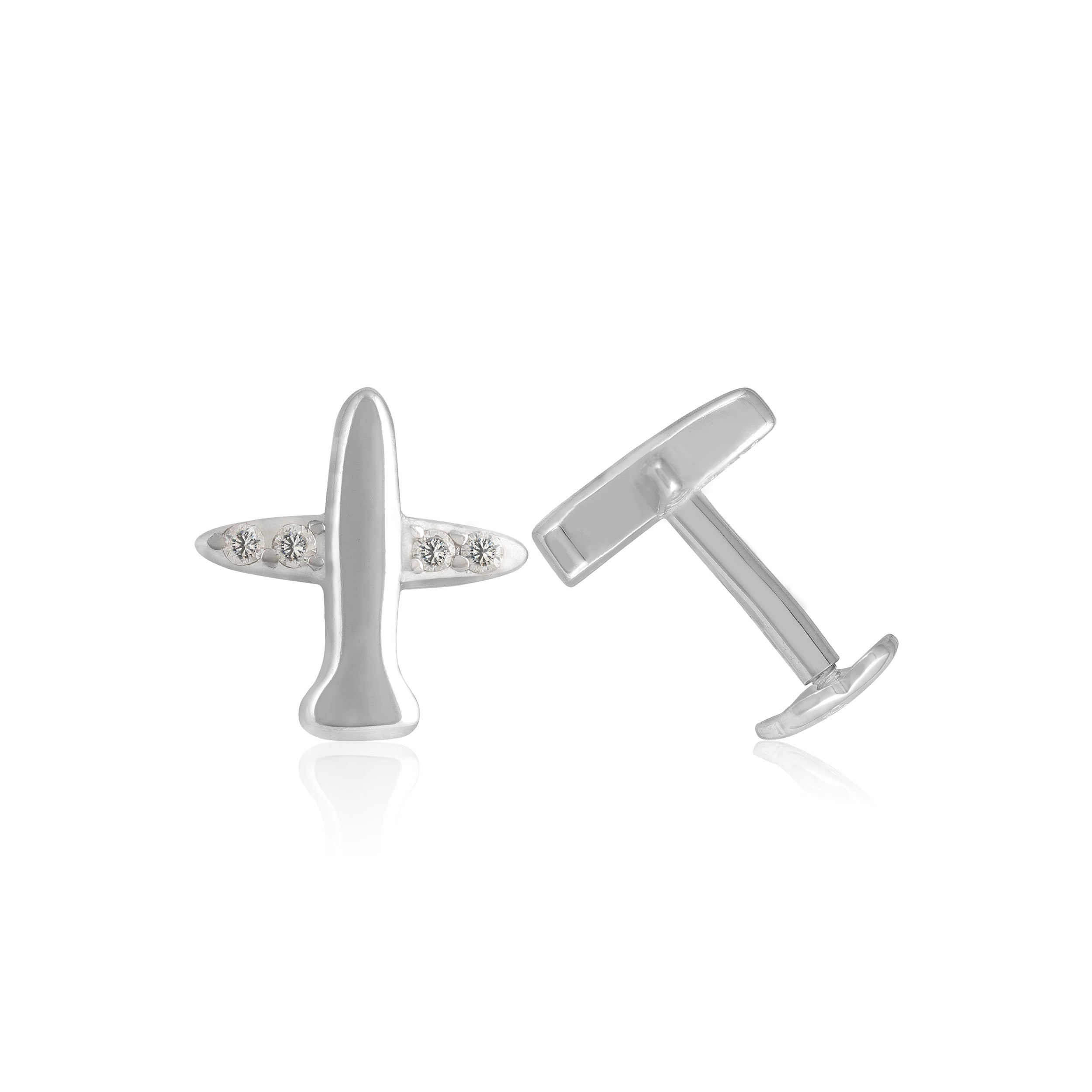 925 Sterling Silver Sky Flyer Rhodium Plated Stud For Kids