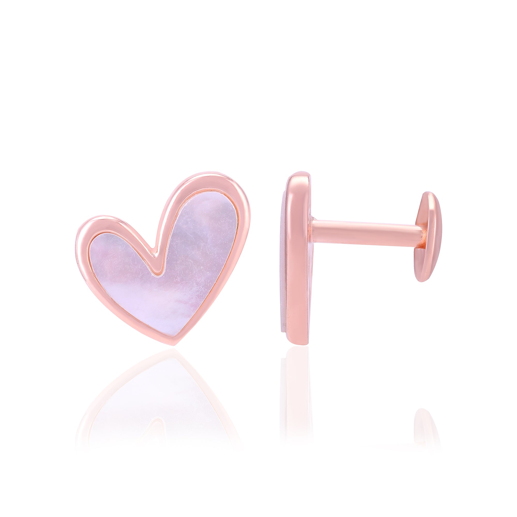 925 Sterling Silver Subtle Pearl Heart Earrings For Women