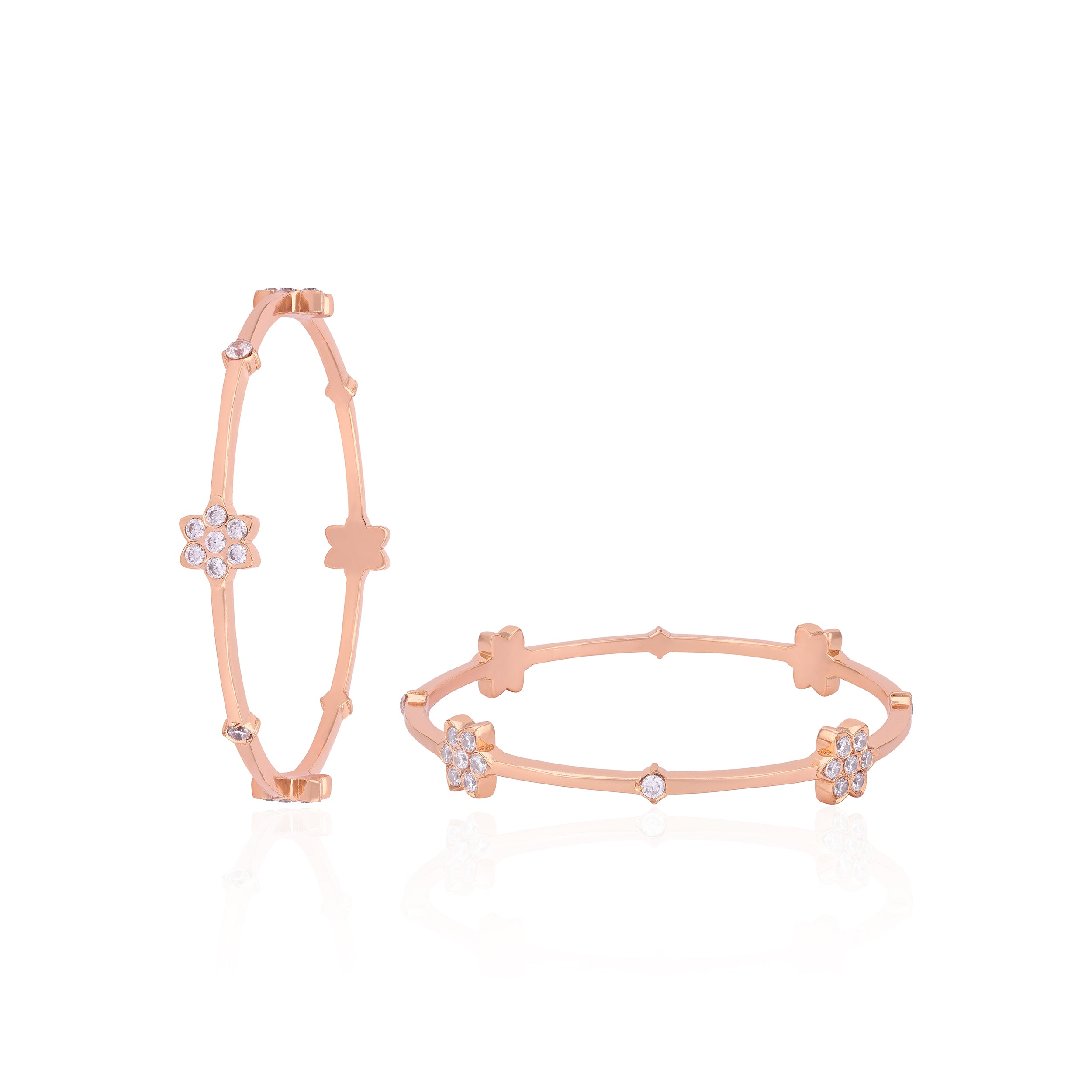 925 Sterling Silver Sunlit Petal Crystal Glow Bangle For Women