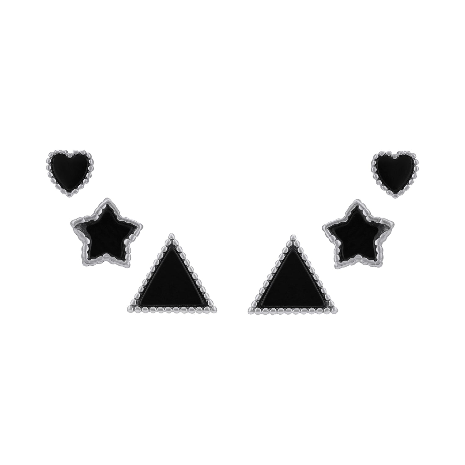 925 Sterling Silver Trio Aura Forge Earrings Set For Women