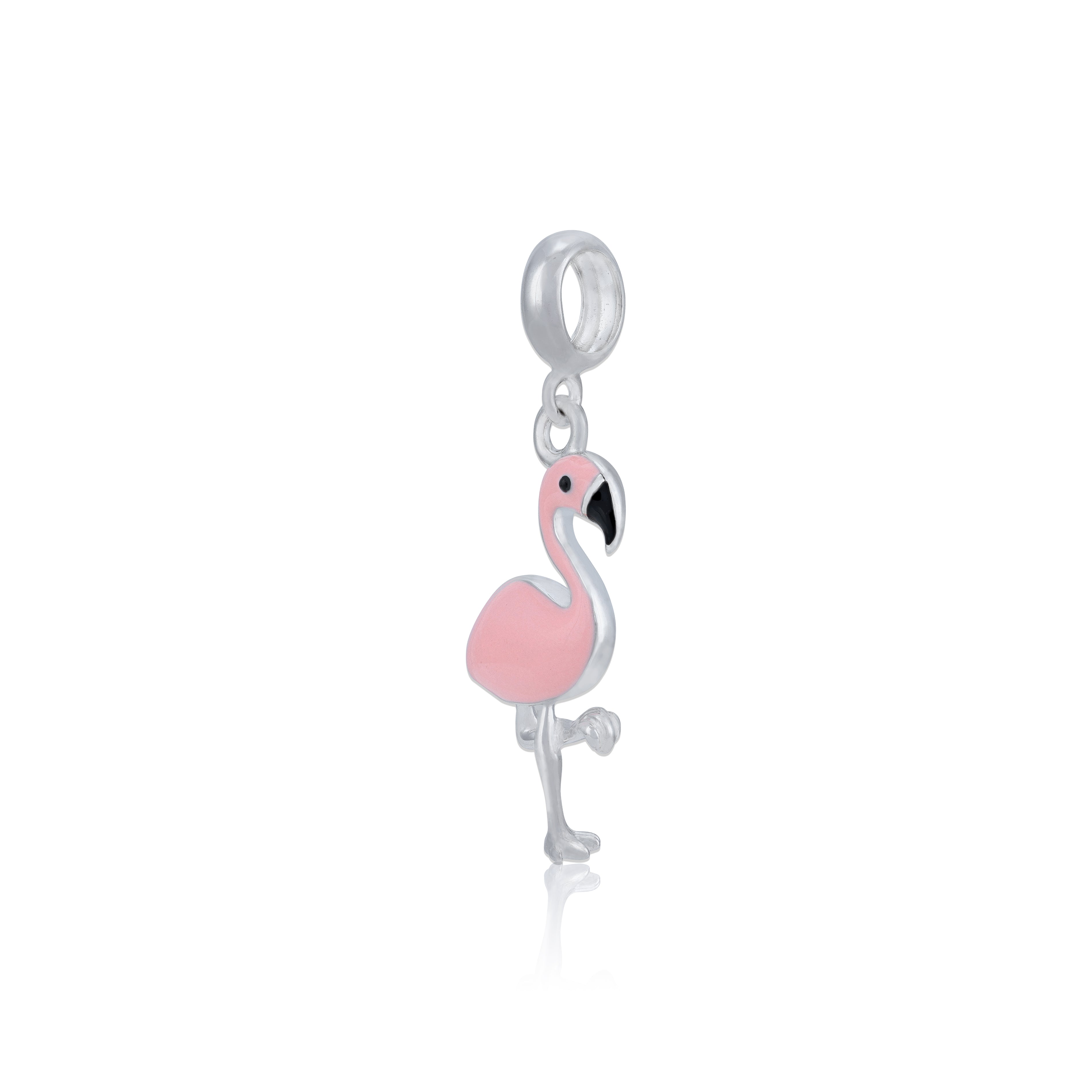 925 Sterling Silver Tropical Elegance Flamingo Charm Pendant for Women