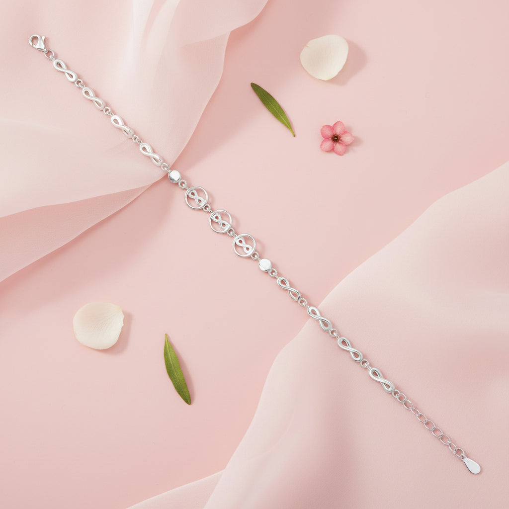 Stylish Bar Link Chain 925 Sterling Silver Bracelet Women