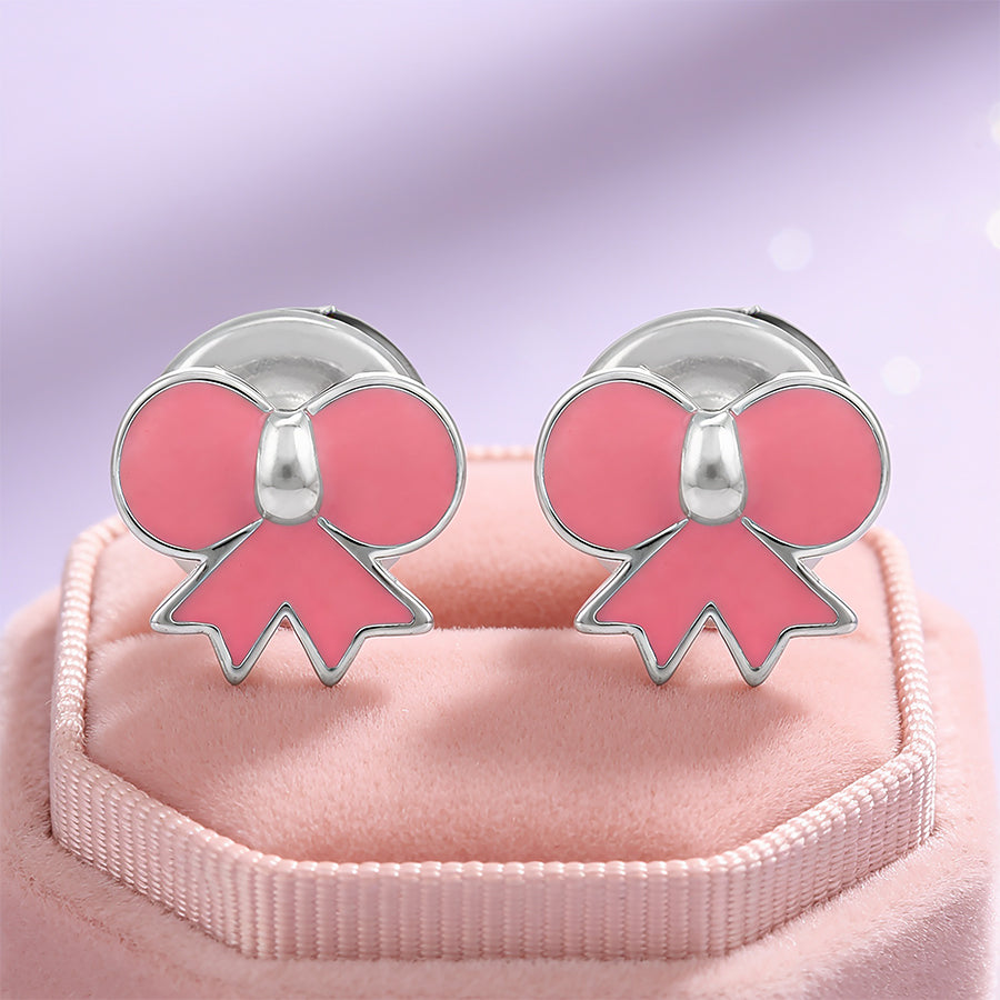 Sweet Ribbon Sparkle 925 Sterling Silver Earring