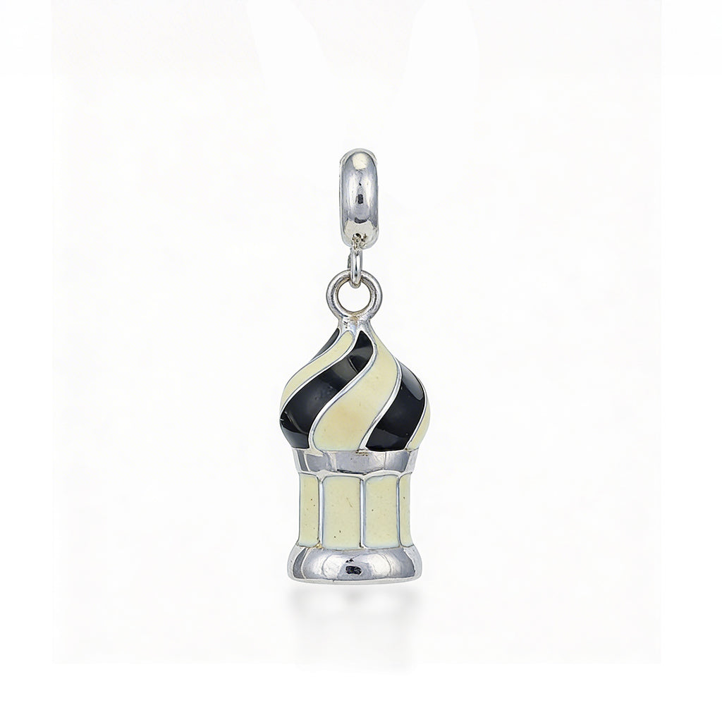 Swirl Ice Cream Charm 925 Sterling Silver Pendant
