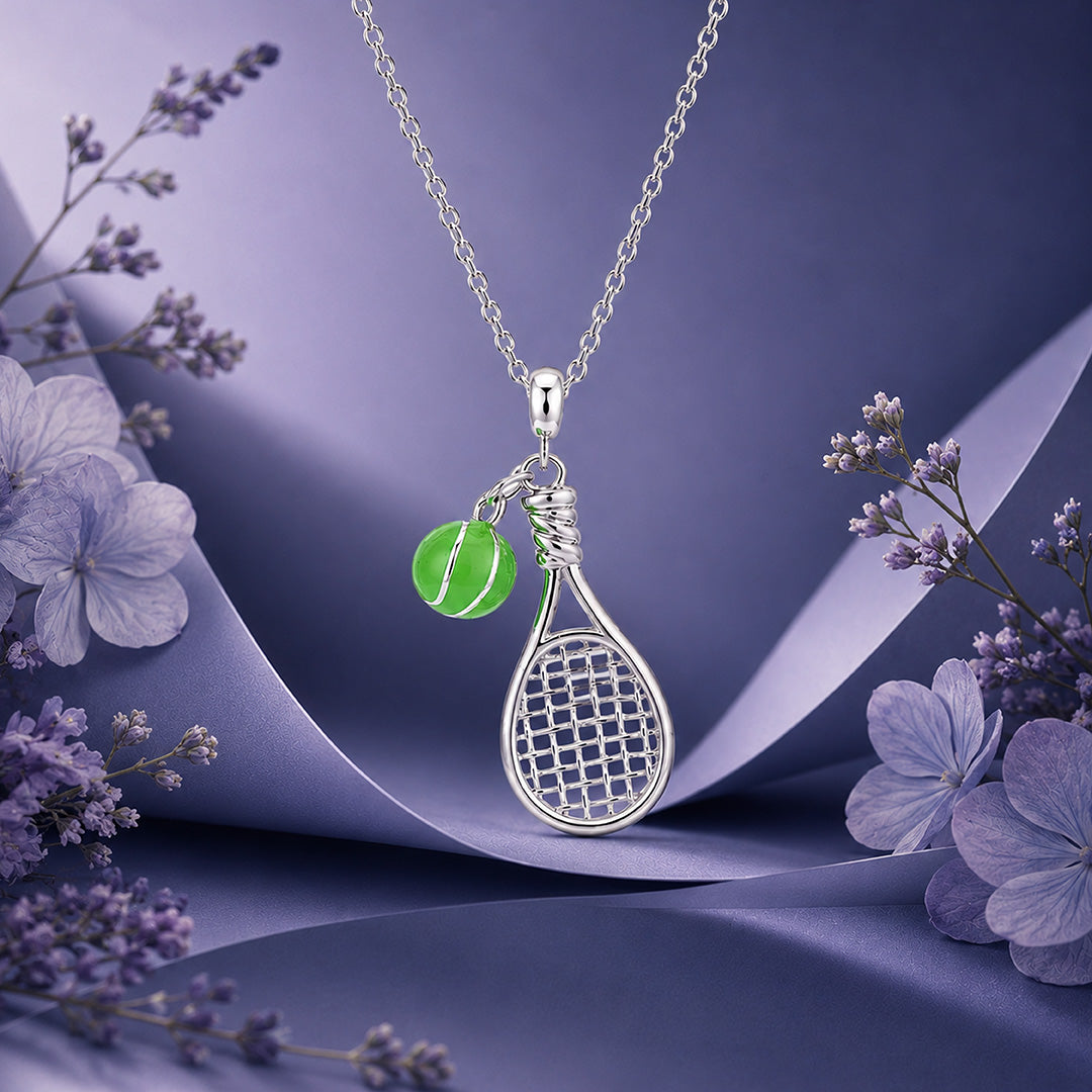 Tennis Racket Charm 925 Sterling Silver Pendant