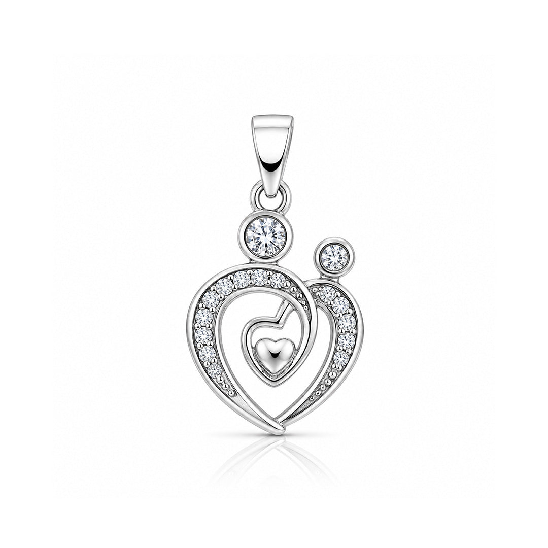 Timeless Bond Of Love Heart 925 Sterling Silver Pendant for women