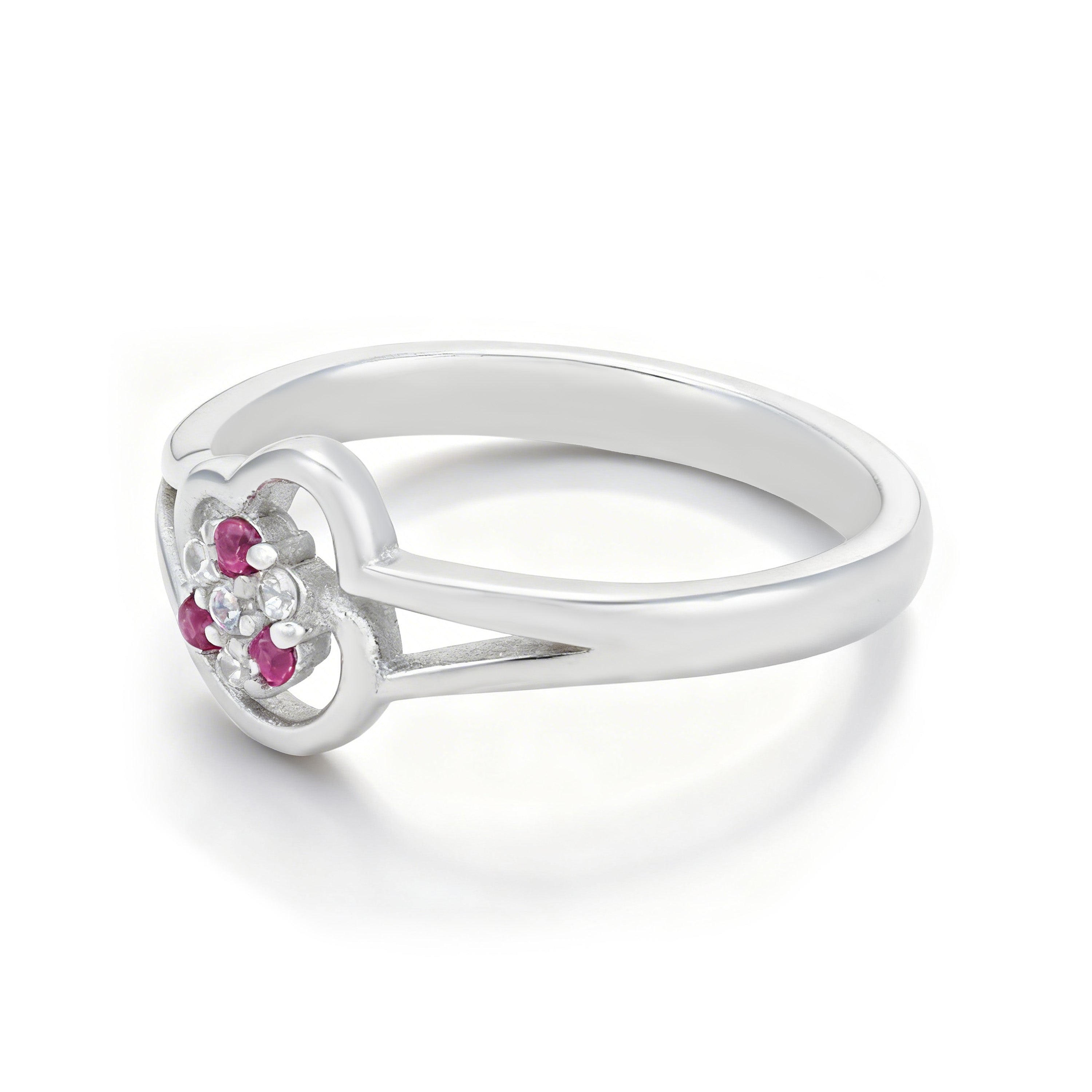 Timeless Double Heart Pink 925 Sterling Silver Ring for Women