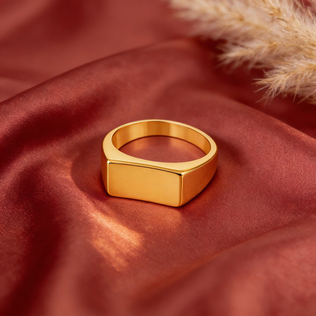 Timeless Engraving Gold Charm 925 Sterling Silver Ring for women