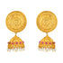 Timeless Red Stone Jhumka Pearls Drops 925 Earrings