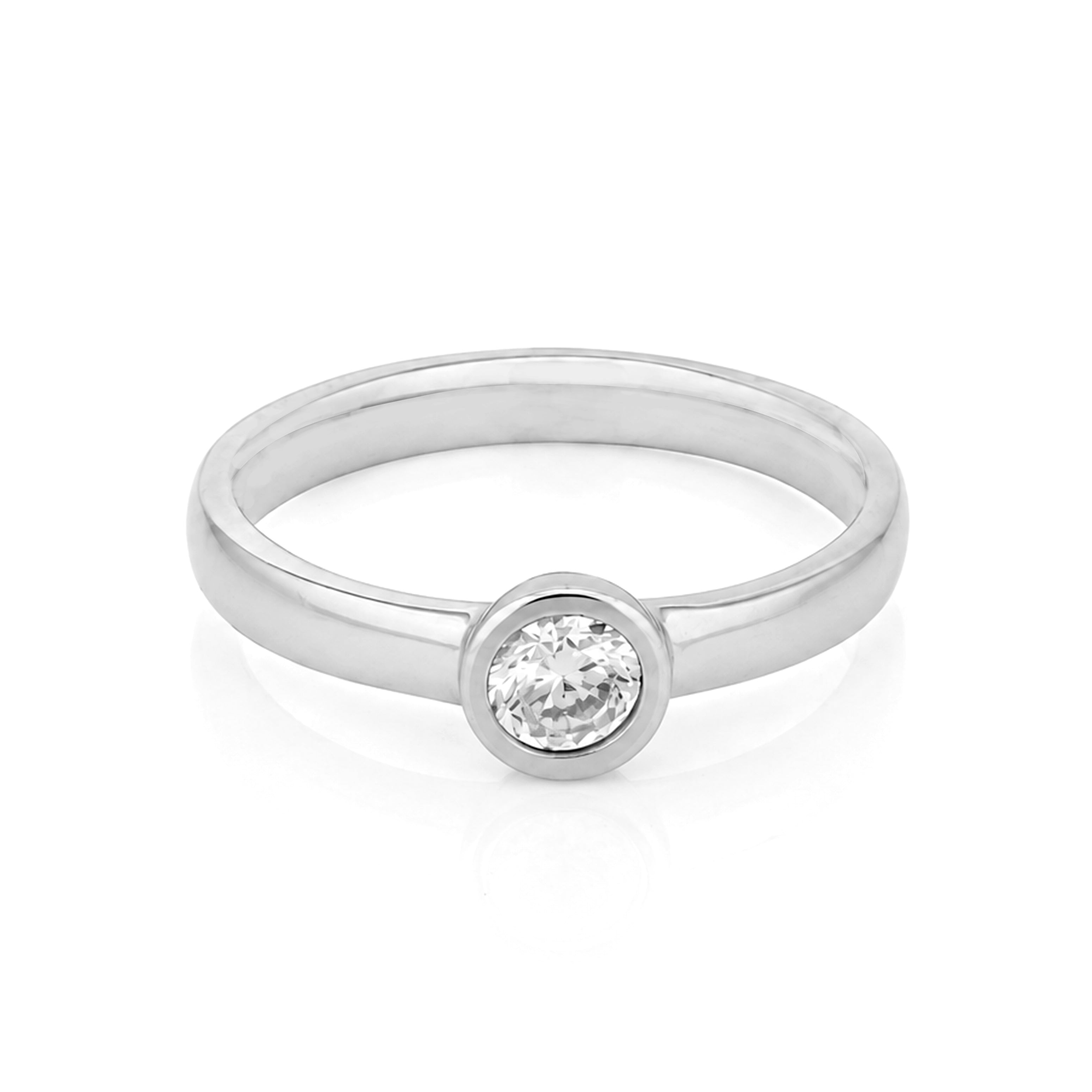 Timeless Round Cut Silver Brilliance 925 Sterling Silver Ring for women