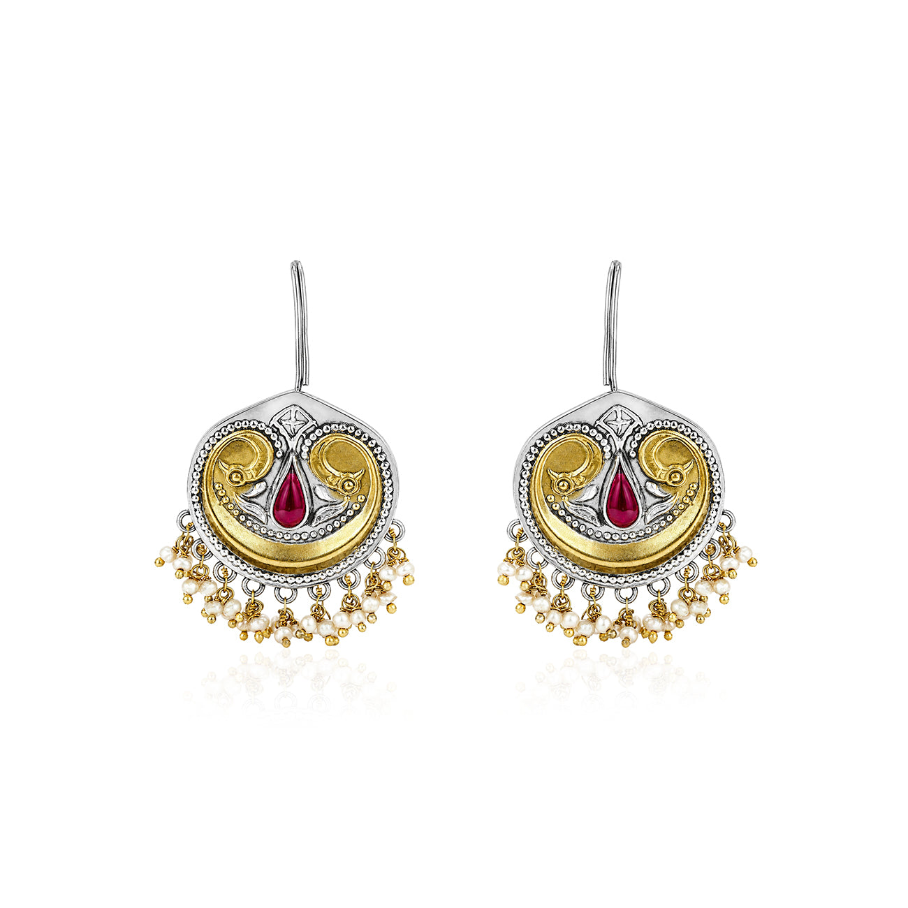 Traditional Pearl 925 Sterling Silver Hanging Earrings