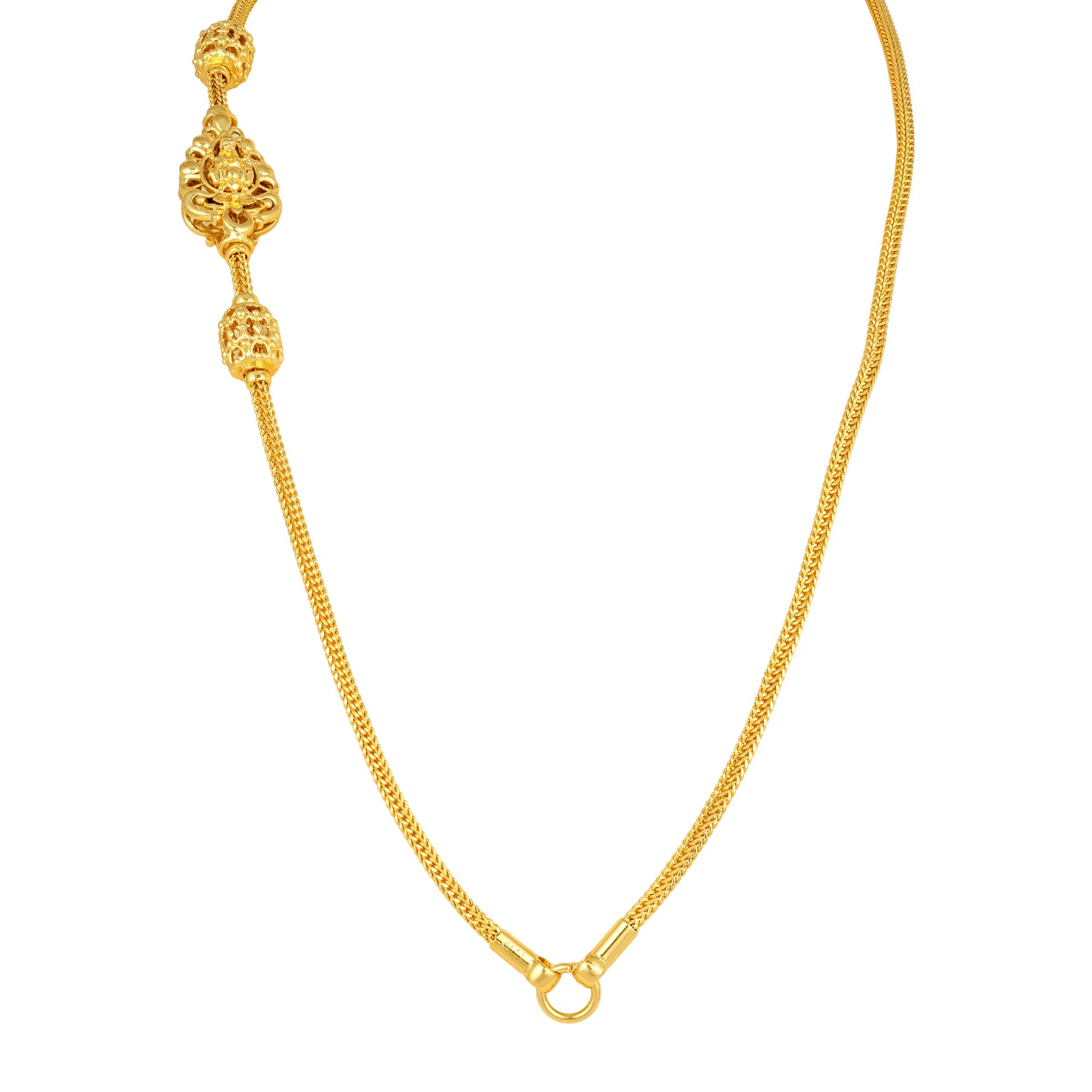 Traditional Lakshmi Mugappu 925 Sterling Silver Thali Chain for Women
