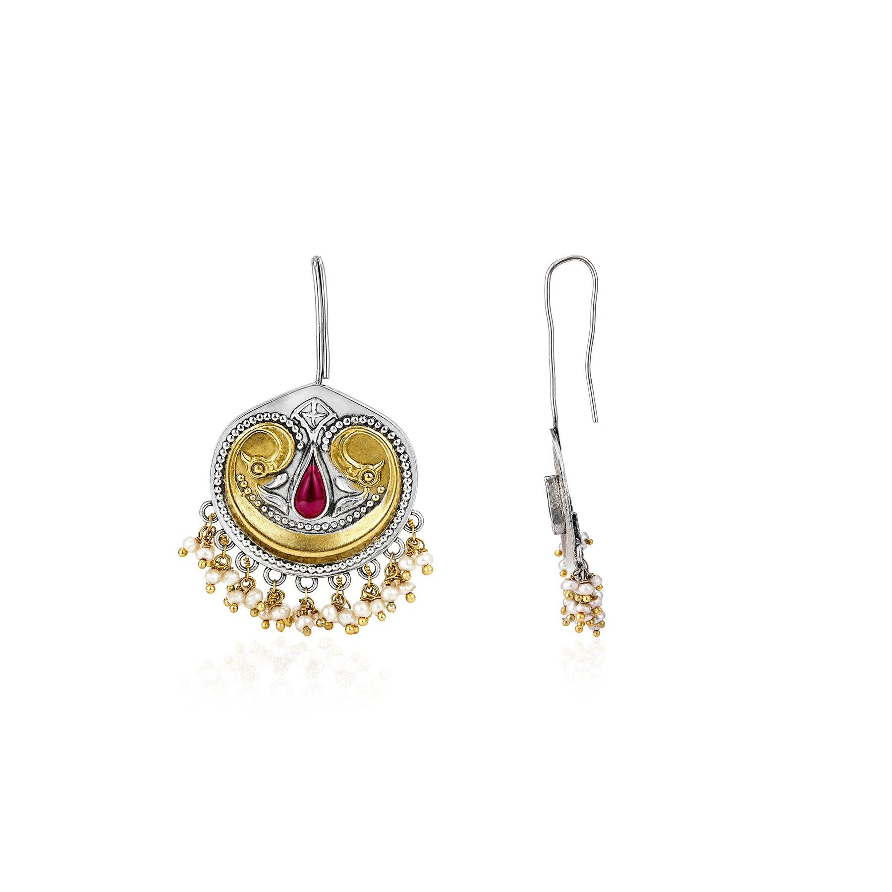 Traditional Pearl 925 Sterling Silver Hanging Earrings