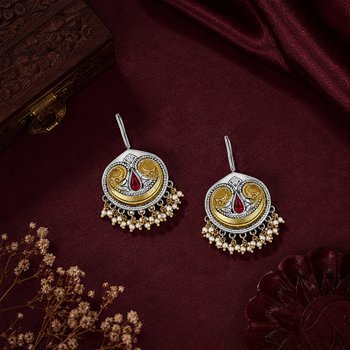Traditional Pearl 925 Sterling Silver Hanging Earrings