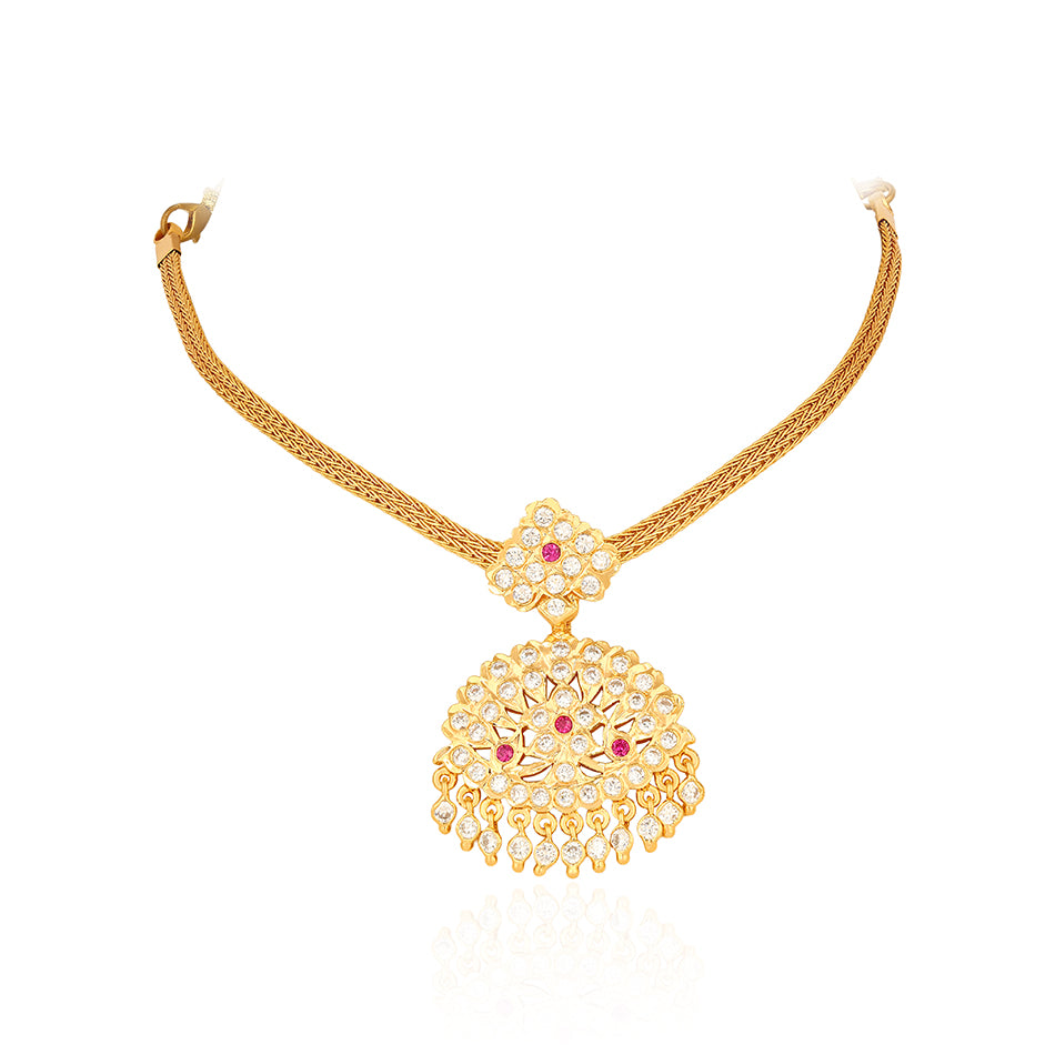 Traditional White Stone 925 Sterling Silver Attigai for Women