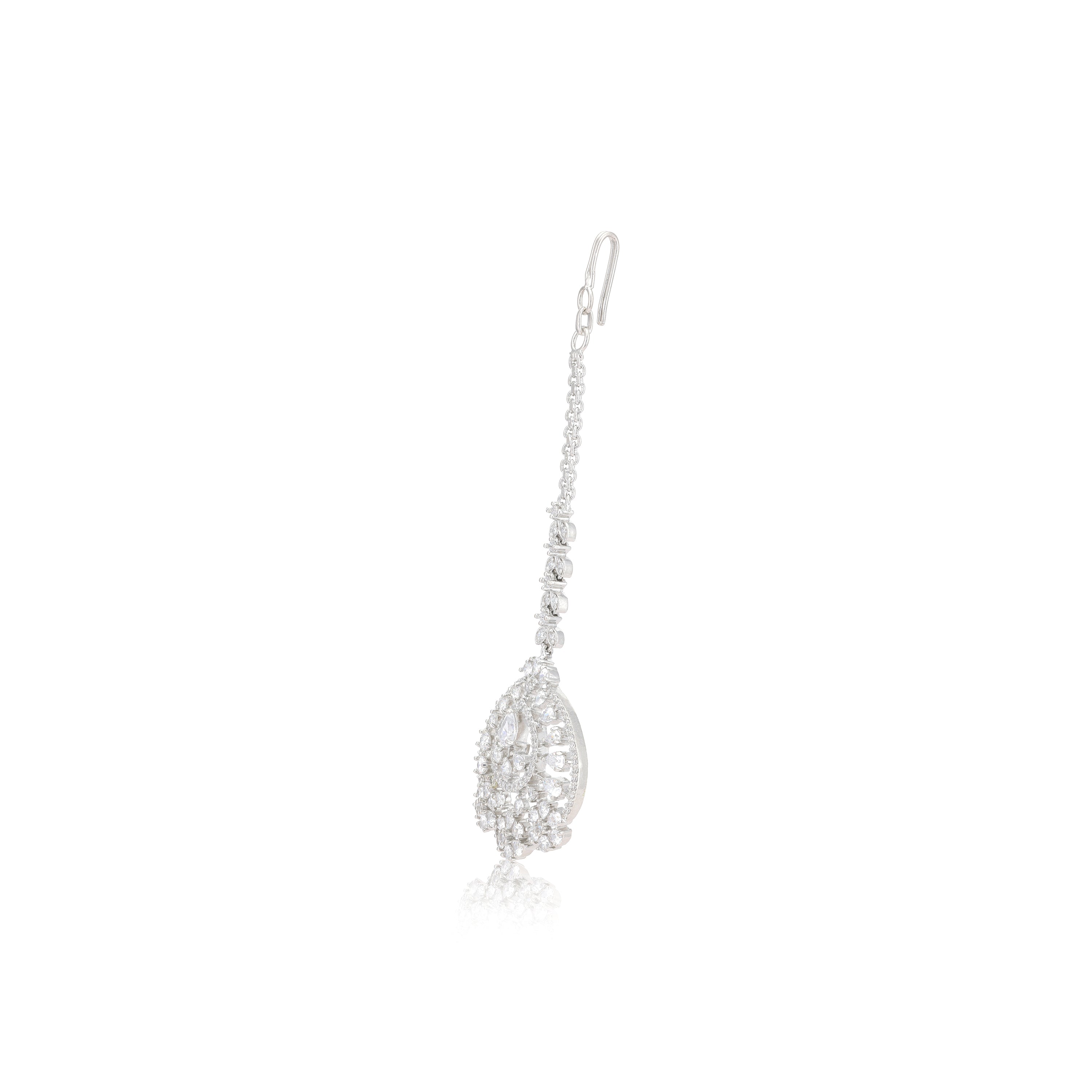Triple Daisy Rhodium Plated Charm Tikka