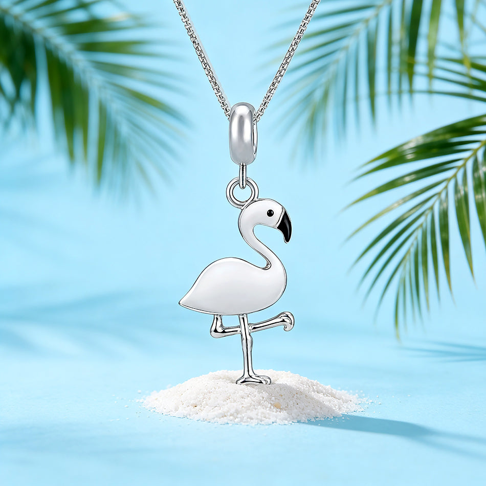 Tropical Bird 925 Sterling Silver Charm Pendant