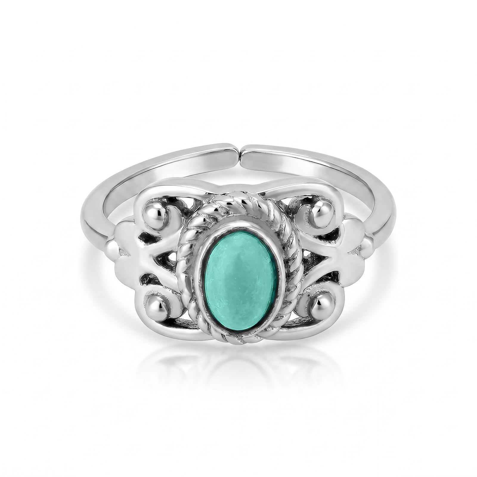 Turquoise Royal Oval 925 Sterling Silver Elegant Ring