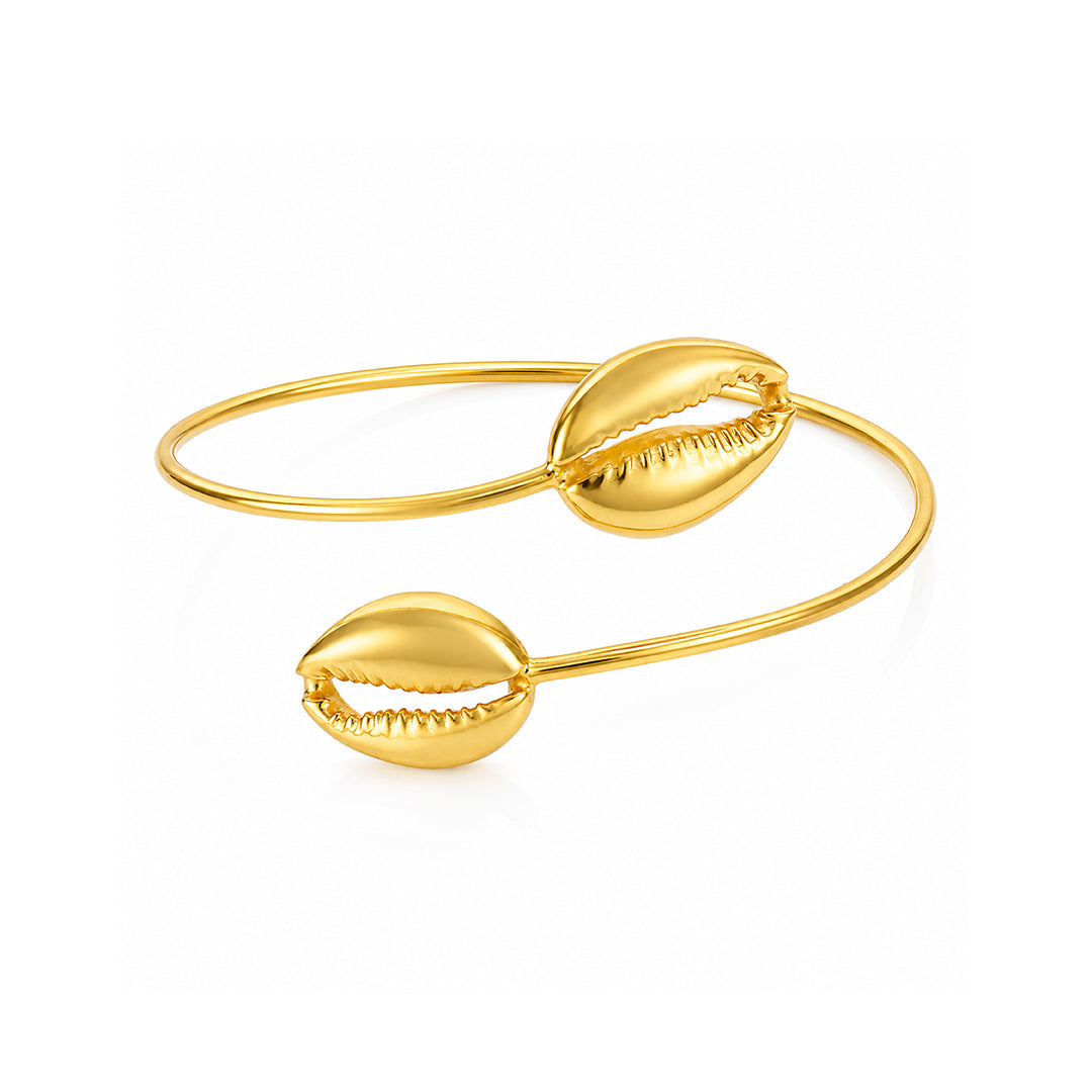 Twin Shell Harmony Golden Sculptural Modern Designer Kada