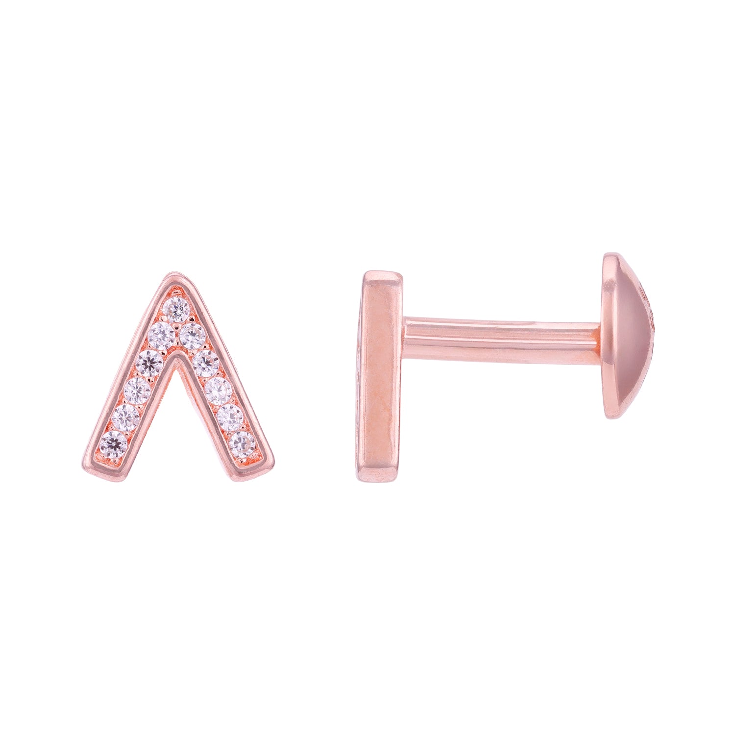 Twinkling Chevron Elegance 925 Sterling Silver Earrings for Women