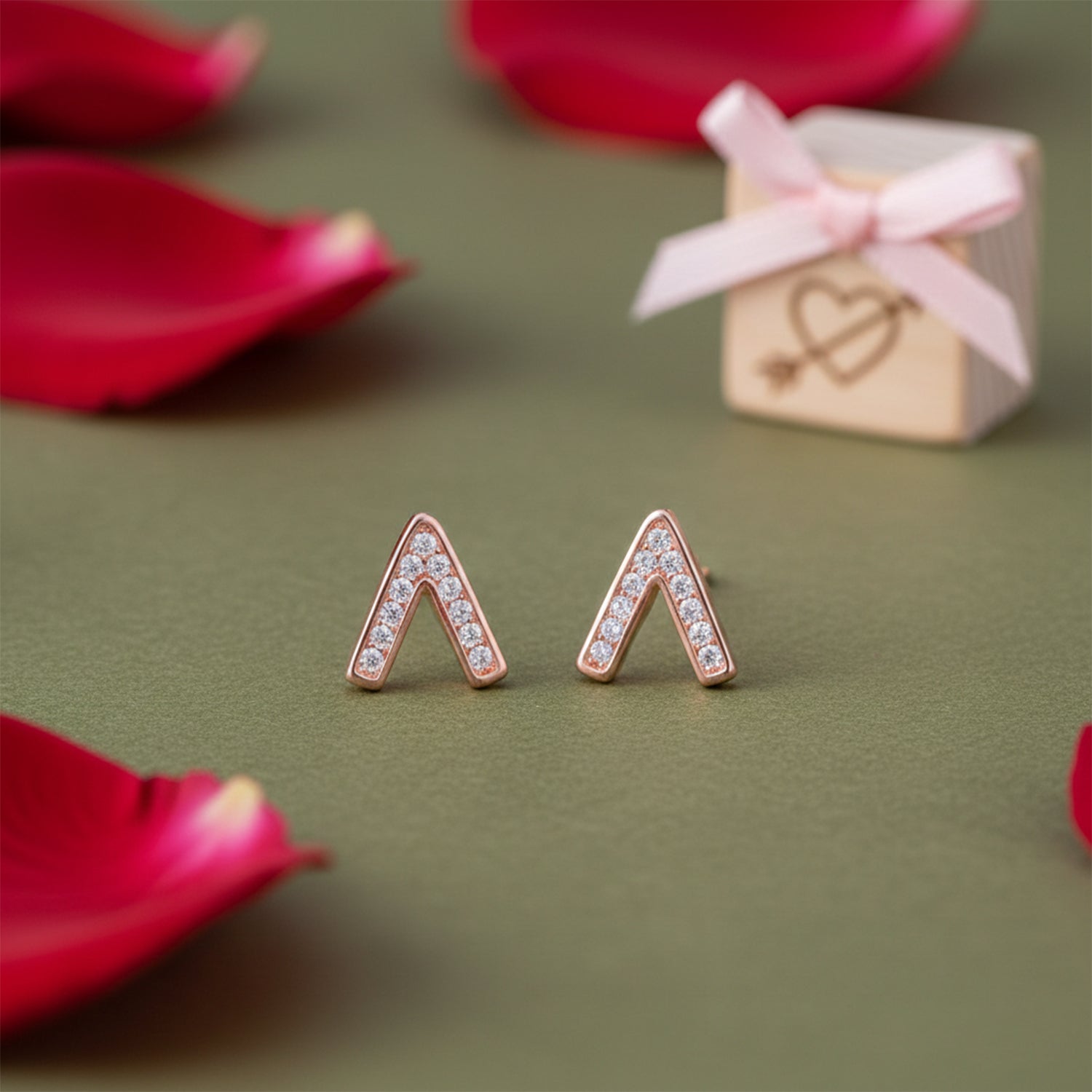 Twinkling Chevron Elegance 925 Sterling Silver Earrings for Women