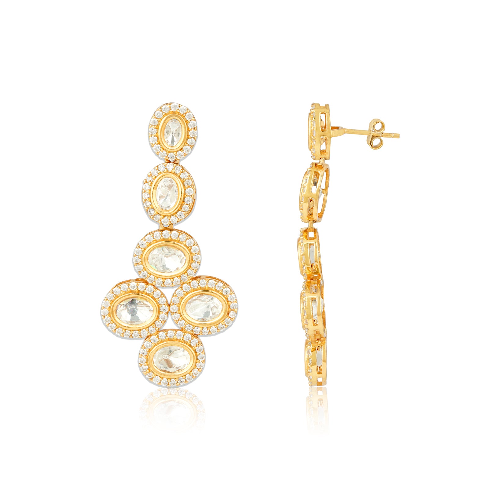 925 Sterling Silver Elite Oval Symphony Earrings for Women