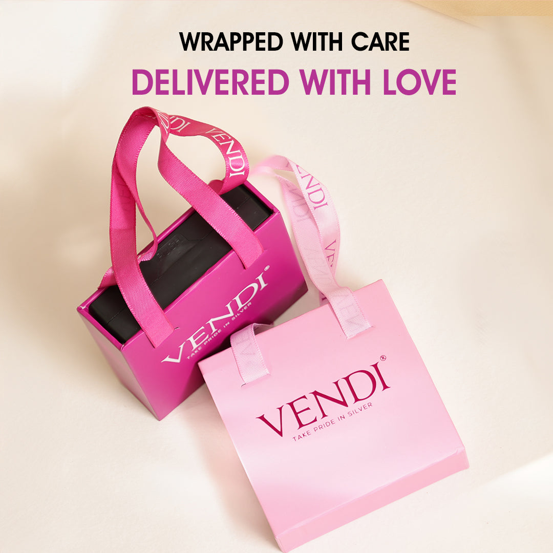 Love Inscribed Rhodium Plated 925 Studs Vendi