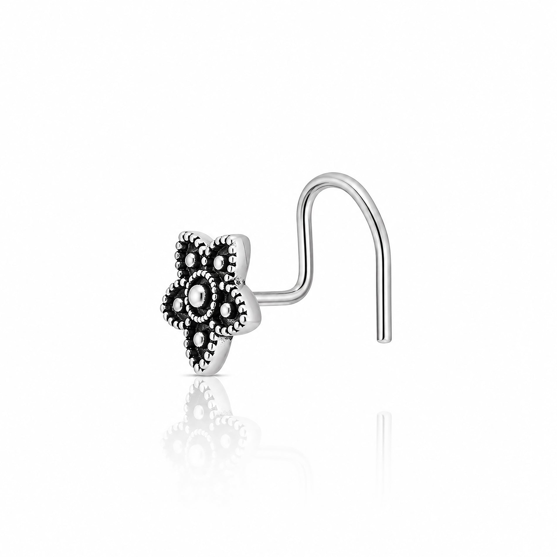 Vintage Bloom Charm 925 Sterling Silver Nosepin