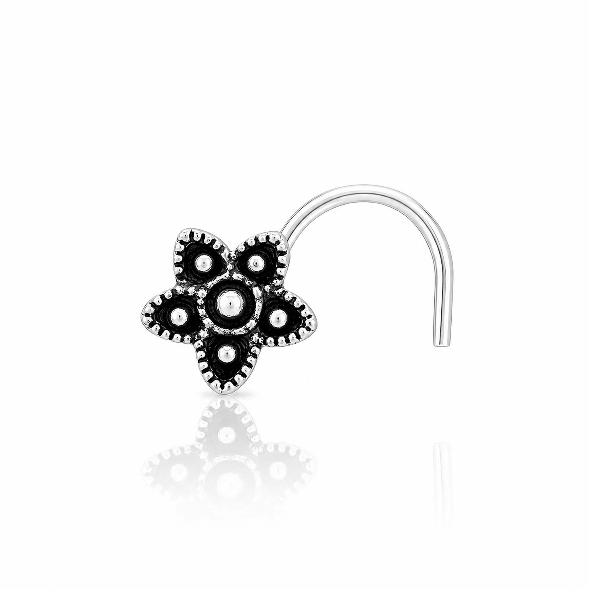 Vintage Bloom Charm 925 Sterling Silver Nosepin
