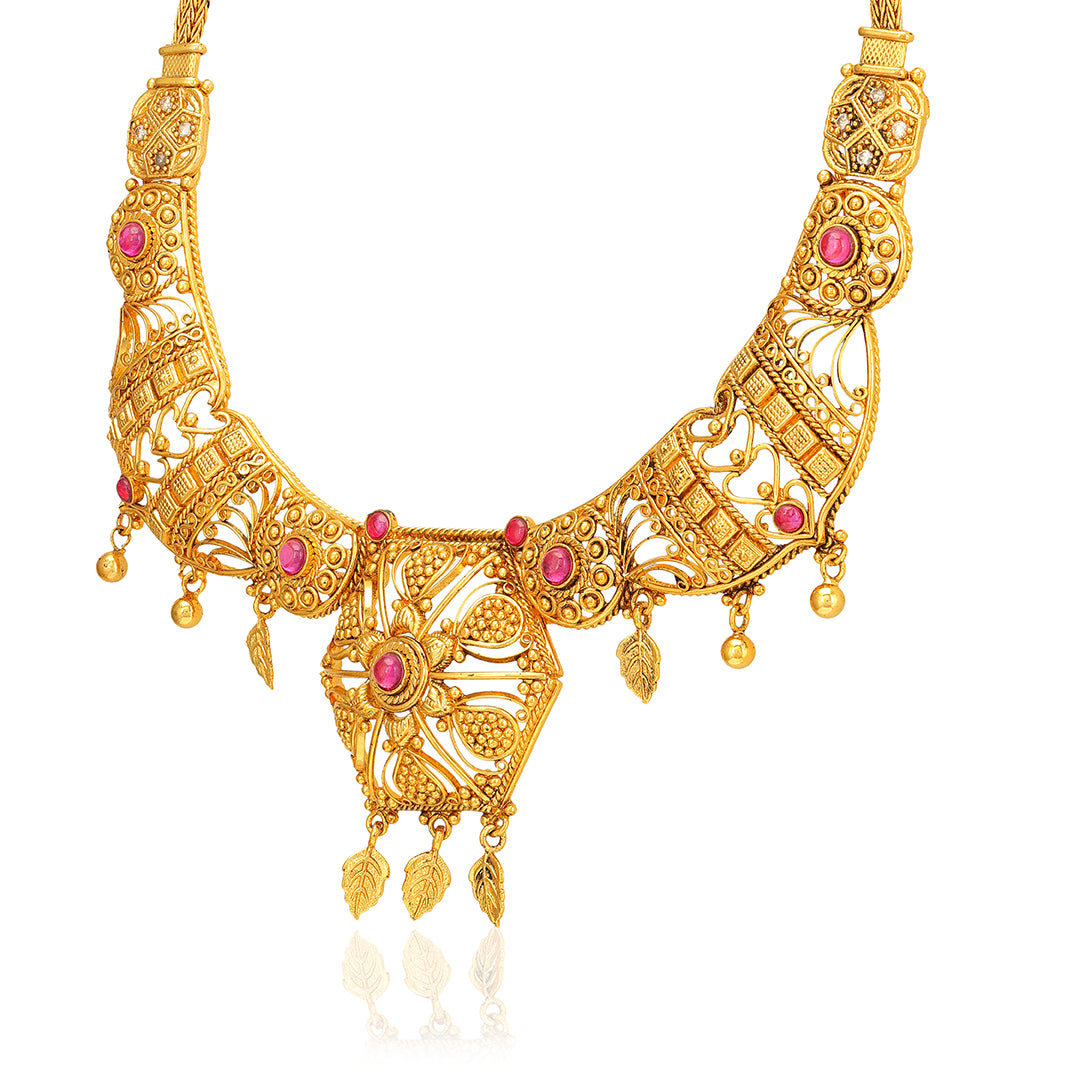 Vintage Gold Plated Geometric Pendant Necklace