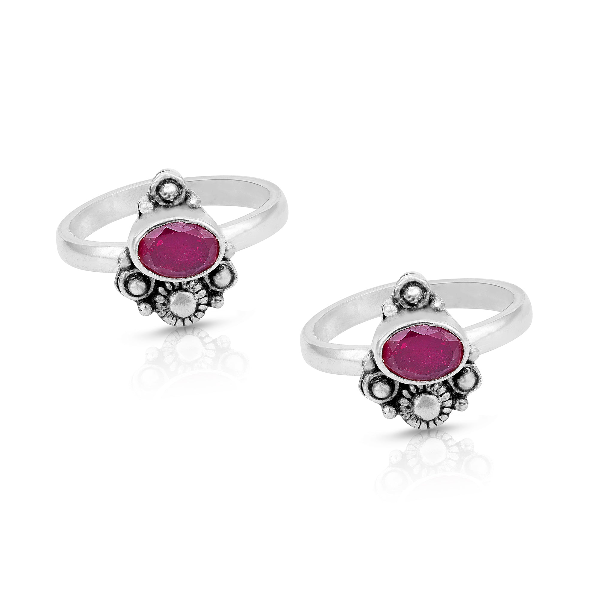 Vintage Inspired Floral Aesthetic 925 Sterling Silver Oxidised Toe Ring