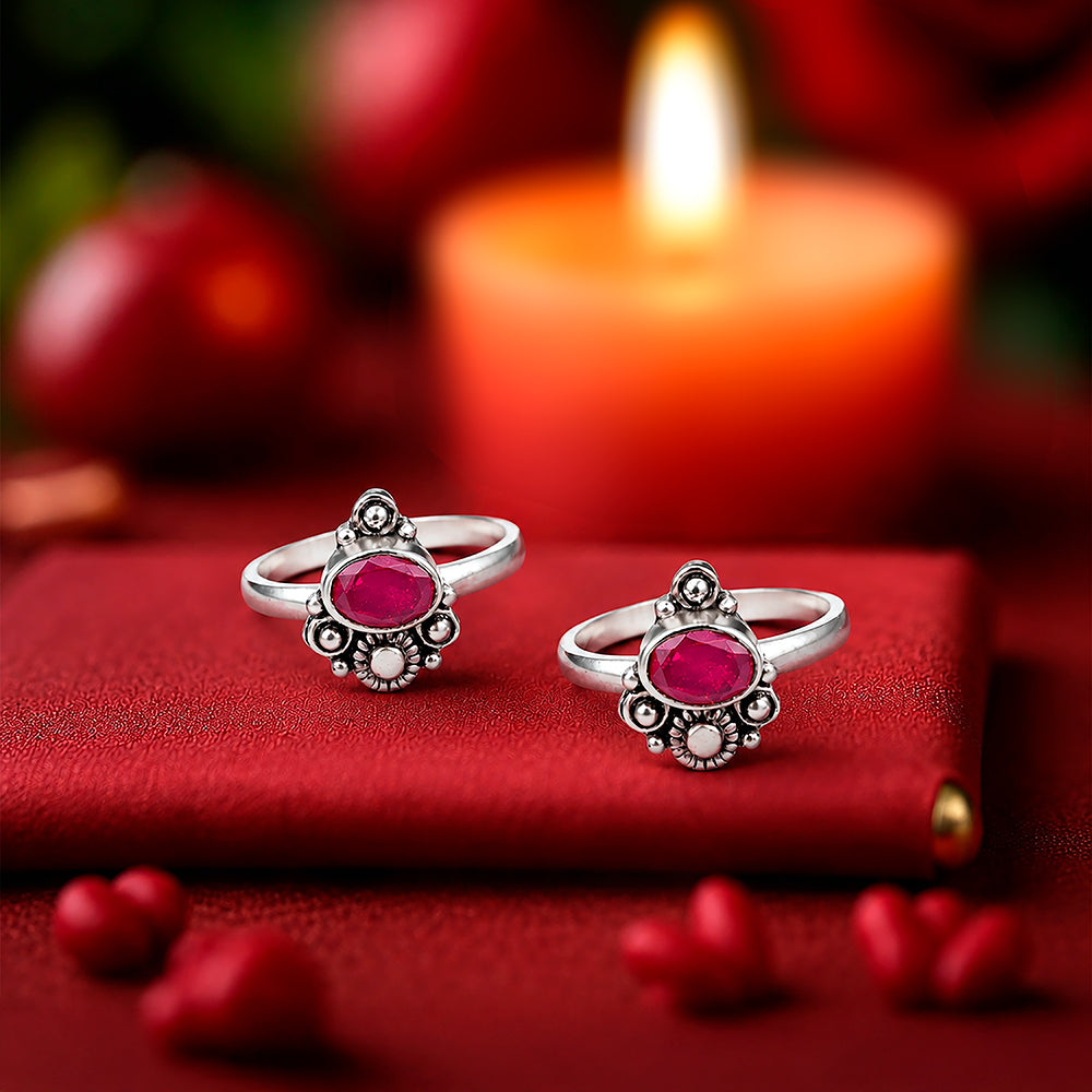 Vintage Inspired Floral Aesthetic 925 Sterling Silver Oxidised Toe Ring