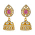 Vintage Pink Stone Polki Jhumka 925 Earrings