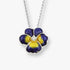 Violet Pansy Rhodium  925 Sterling Silver Flower Chain Pendants