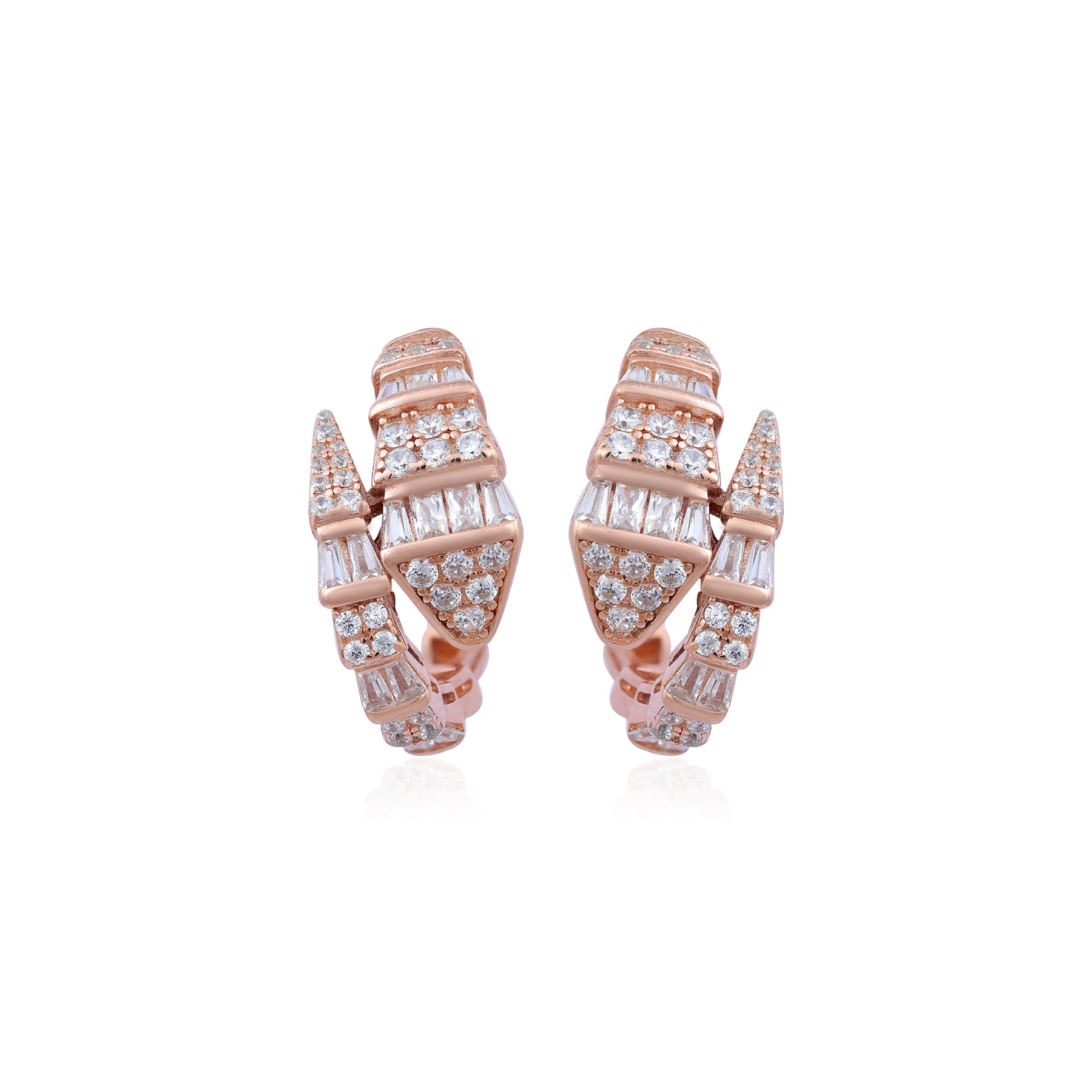 Viper Shine 925 Rose Gold Sterling Silver Stud