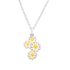 White Daisy Bouquet Rhodium  Chain Pendants