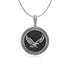 Winged Eagle Oxidised Labyrinth Edge Pendant