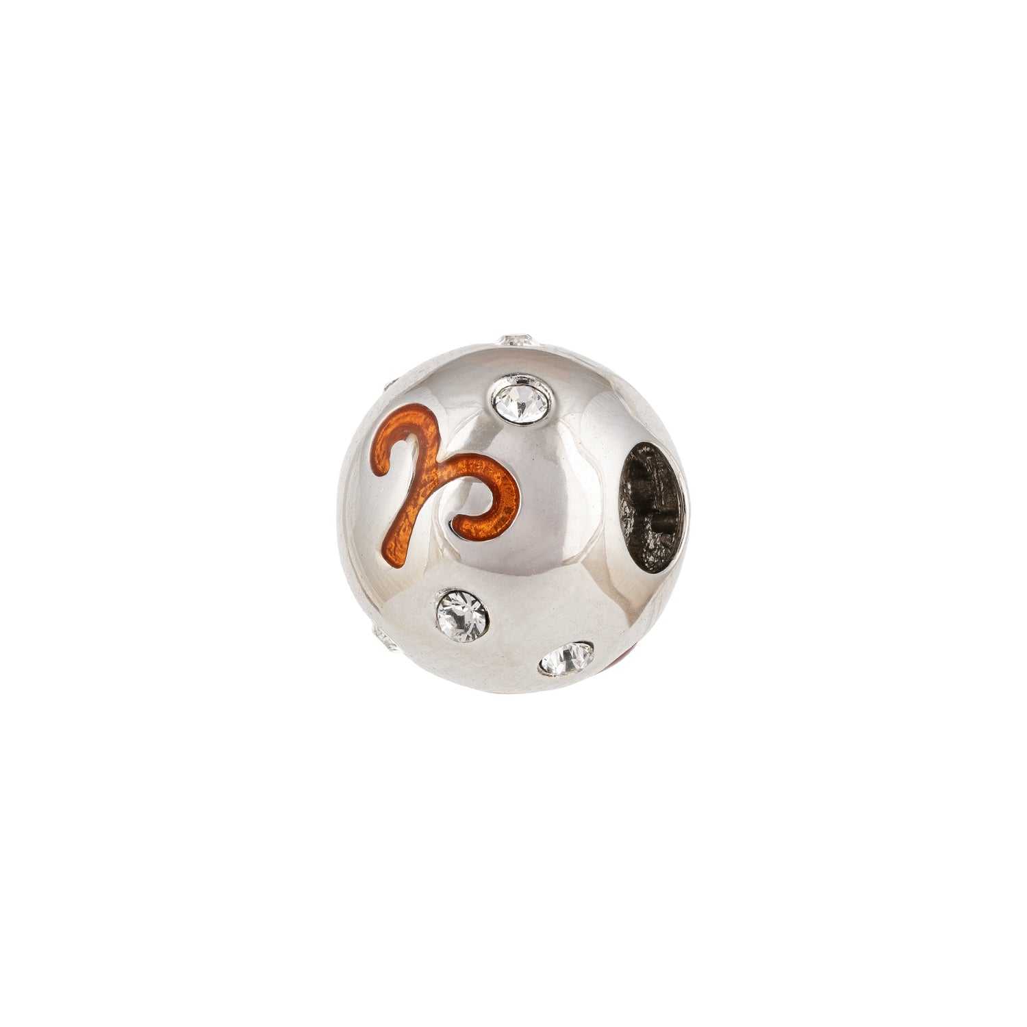 Zodiac Aries Symbol Sparkle Charm 925 Sterling Silver Pendant