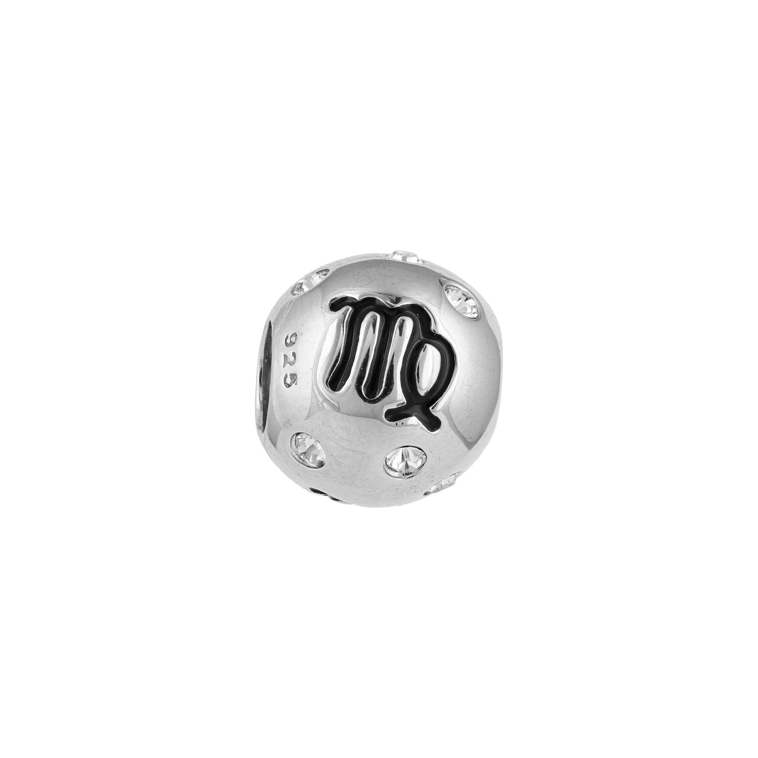 Zodiac Virgo Symbol Sparkle Charm 925 Sterling Silver Pendant