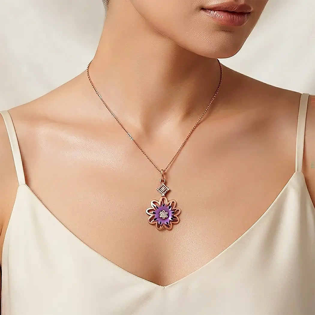 Lavender Blossom Grace 925 Sterling Silver Pendant