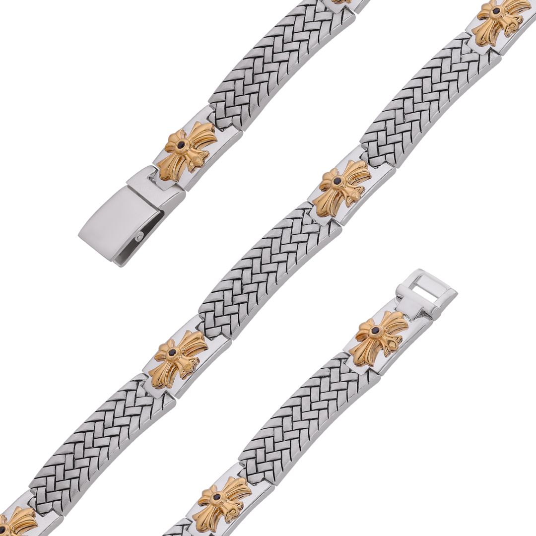 925 sterling silver Golden Herringbone Bracelet