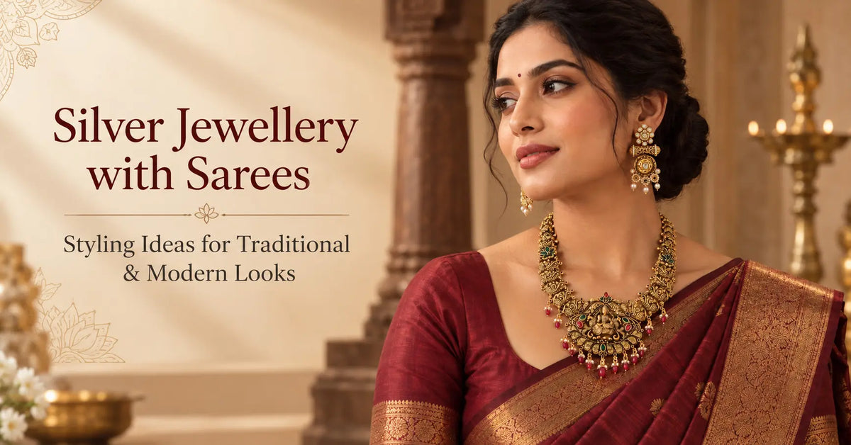 silver-jewellery-with-sarees