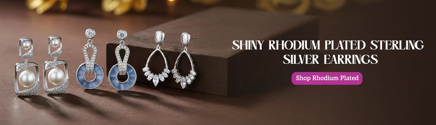 Rhodium Plated Earrings