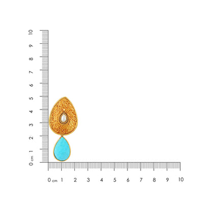 Turquoise Teardrop Charm 925 Sterling Silver Elegant Earrings